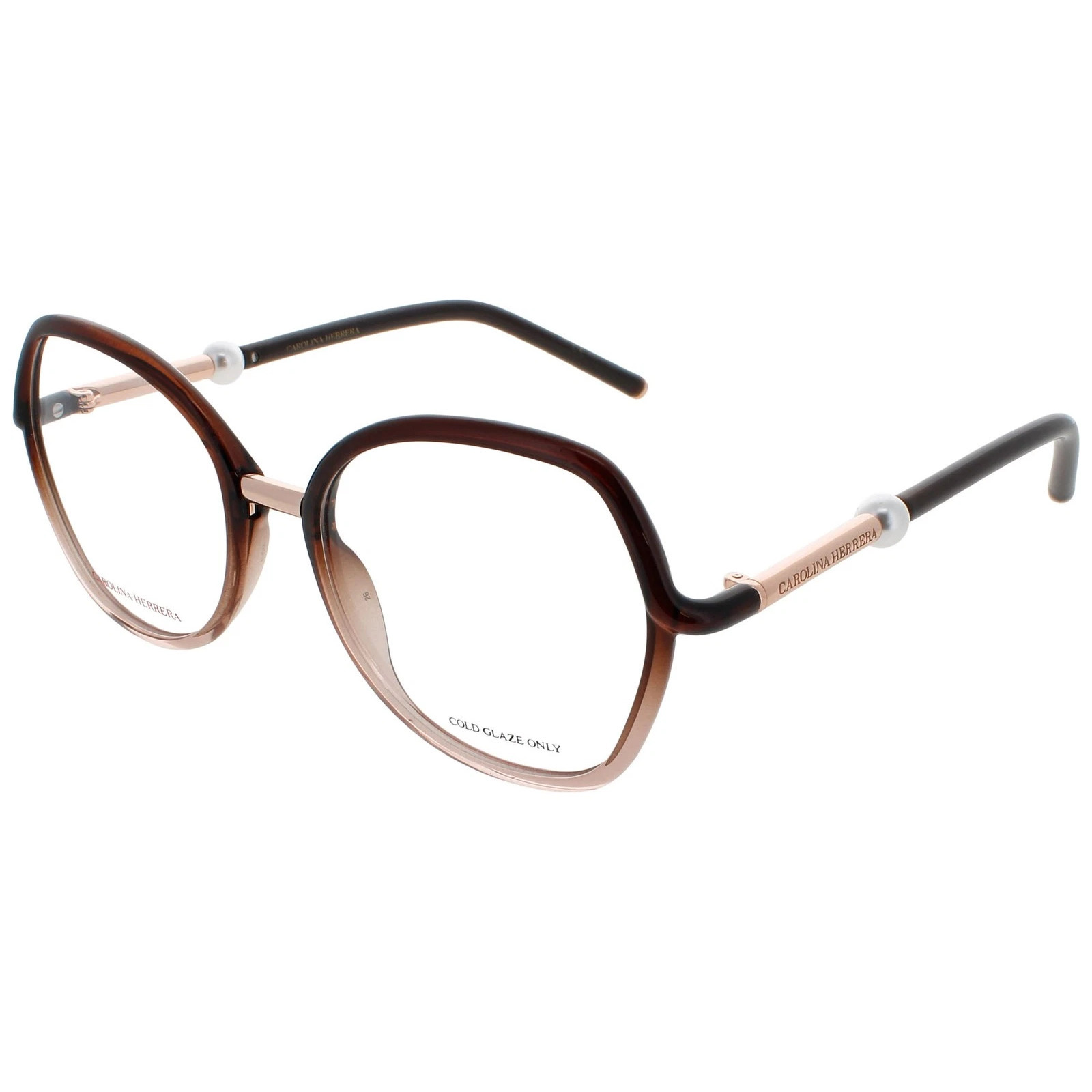 Nwt Carolina Herrera Her-0080-08m Brown 53mm Eyeglasses